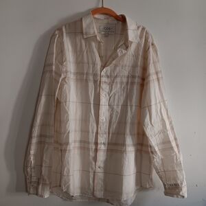 COS Relaxed Fit Button Down Striped Shirt Long Sleeves  Lightweight Medium Beach